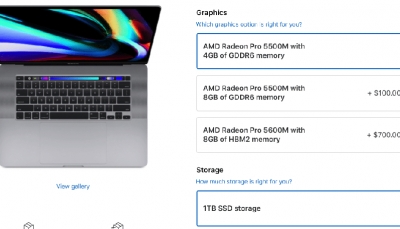 MacBook Pro 16 inch được Apple bổ sung tùy chọn GPU Radeon Pro 5600M