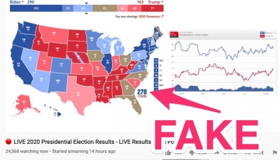 Xuất hiện hàng loạt kết quả giả mạo bầu cử Tổng thống Mỹ trên YouTube