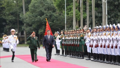 Đại tướng Ngô Xuân Lịch chủ trì Lễ đón Bộ trưởng Bộ Quốc phòng Mông Cổ Nyamaa EnKhbold