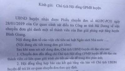 UBKT Tỉnh ủy Hải Dương vào cuộc vụ tố cáo sai phạm của lãnh đạo huyện Bình Giang