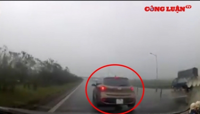 Video giao thông: Tài xế suýt gây họa vì lùi ô tô trên cao tốc Hà Nội - Thái Nguyên