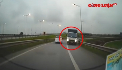 Video giao thông: Tài xế xe tải liều mạng đi ngược chiều trên cao tốc Hà Nội – Thái Nguyên