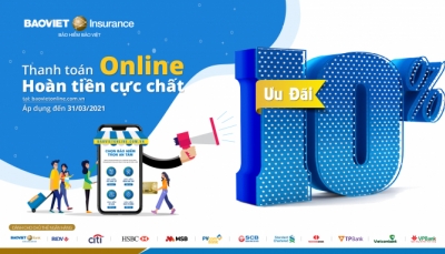  “Thanh toán online, hoàn tiền cực chất” bảo hiểm Bảo Việt triển khai quyền lợi ưu đãi dành riêng cho chủ thẻ ngân hàng