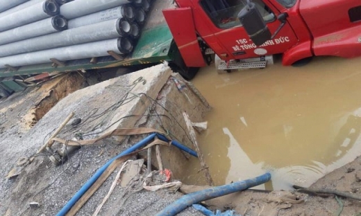 Hà Nội: Vỡ đường ống Nhà máy nước mặt sông Đuống, 3 quận bị ảnh hưởng