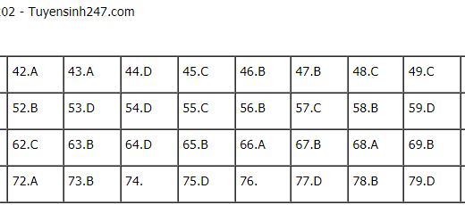 Đáp án đề thi tốt nghiệp THPT 2021 môn Hóa học, mã đề 202 (tham khảo)