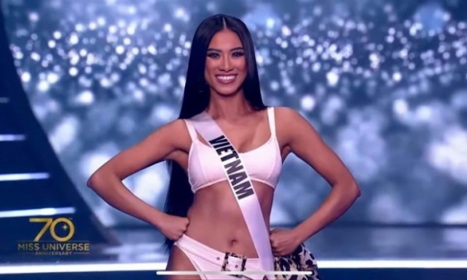 Kim Duyên biểu diễn tự tin tại bán kết Miss Universe 2021