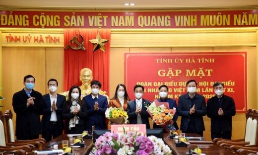 Gặp mặt đoàn đại biểu Hà Tĩnh dự Đại hội Hội Nhà báo Việt Nam lần thứ XI