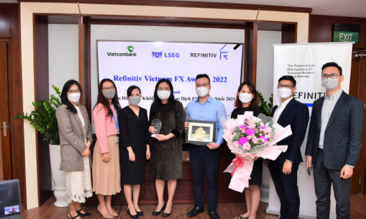 Vietcombank nhận giải thưởng Refinitiv Vietnam FX Award với danh hiệu Best FXall Taker