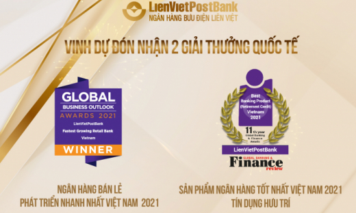 LienVietPostBank vinh dự nhận 2 giải thưởng quốc tế uy tín