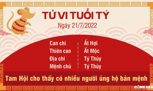 Tử vi 21/7/2022 hôm nay, thứ 5 ngày 23/6 âm lịch của 12 con giáp