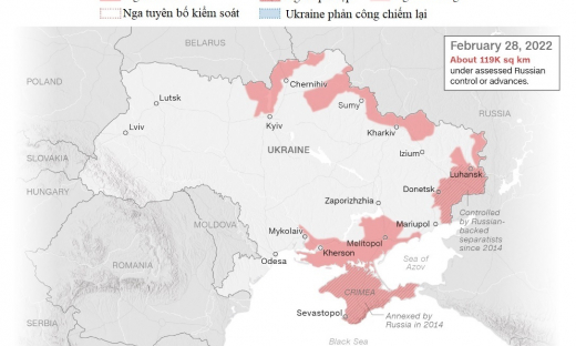 Các bước ngoặt thay đổi lãnh thổ trong cuộc chiến Nga - Ukraine