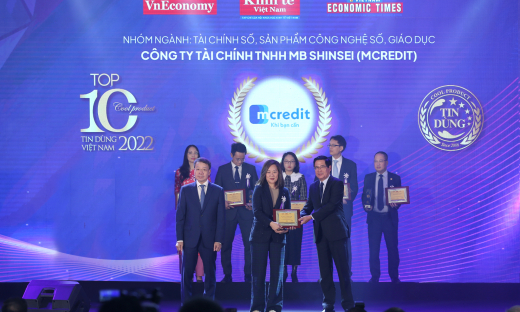 Vay TikTak của Mcredit lọt Top 10 Sản phẩm Tài chính số - Dịch vụ tin dùng Việt Nam 2022