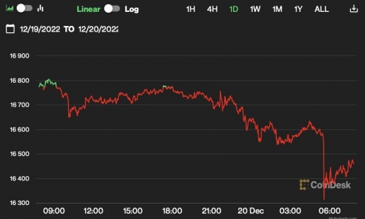 Giá Bitcoin hôm nay 20/12: Thị trường tiền số tiếp tục đi xuống