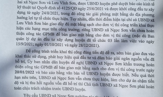 Chủ tịch UBND xã Ngọc Sơn phải chịu trách nhiệm trước UBND huyện Thạch Hà