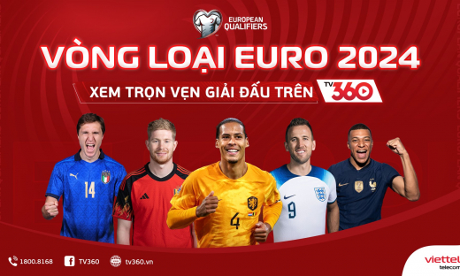 Xem trực tiếp vòng loại EURO 2024 miễn phí trên TV360 Viettel