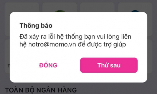 Momo gặp sự cố, nhiều người không thực hiện được giao dịch