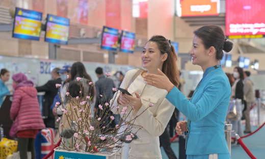 Vietnam Airlines mang đào, mai về nhà cho hành khách