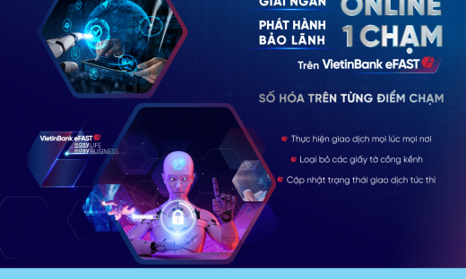 VietinBank triển khai giải ngân và phát hành bảo lãnh online “một chạm” trên VietinBank eFAST