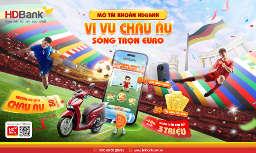 Ghi bàn trên ứng dụng HDBank, đến châu Âu xem chung kết Euro 2024