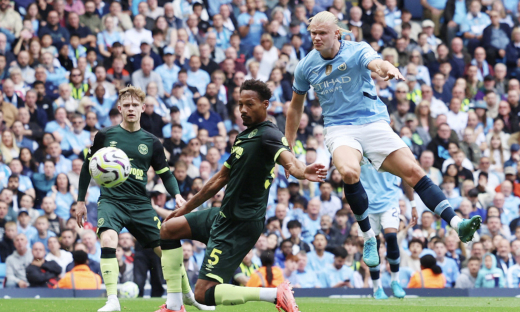 Haaland lập công với cú đúp, Man City thắng ngược Brentford