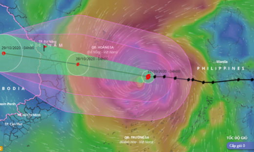 Bão số 9 gió mạnh cấp 14, giật cấp 17