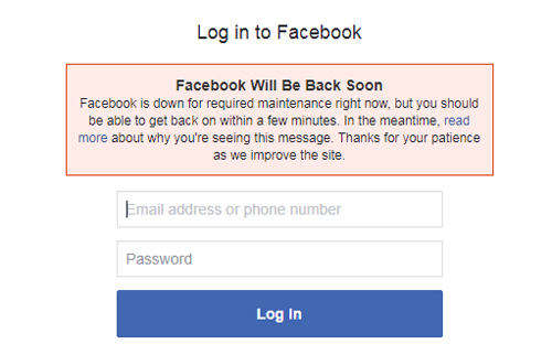 Nhiều người dùng Việt Nam gặp sự cố không thể truy cập được vào ứng dụng Facebook