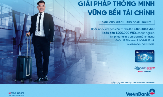 Nhận ngay ưu đãi trị giá đến 3.800.000 VND khi mở thẻ Tín dụng quốc tế DCI VietinBank