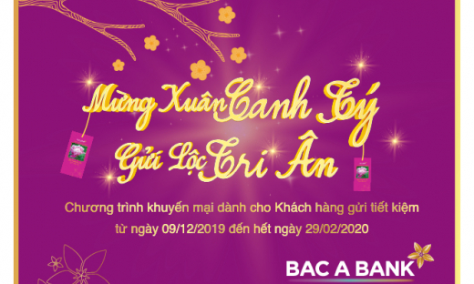 Mừng Xuân Canh Tý, BAC A BANK gửi lộc tri ân khách hàng gửi tiền