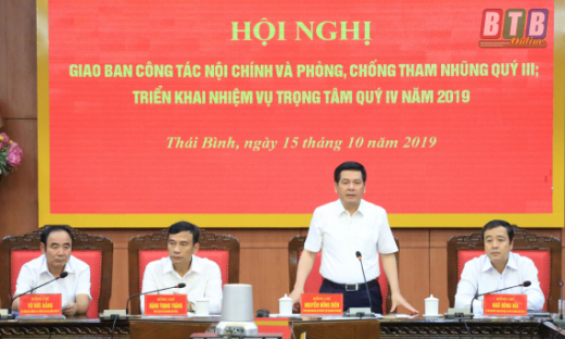 Thái Bình: 6 nhiệm vụ quan trọng trong công tác nội chính và phòng, chống tham nhũng 2020