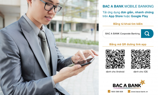 BAC A BANK ra mắt Mobile Banking dành cho Khách hàng Doanh nghiệp