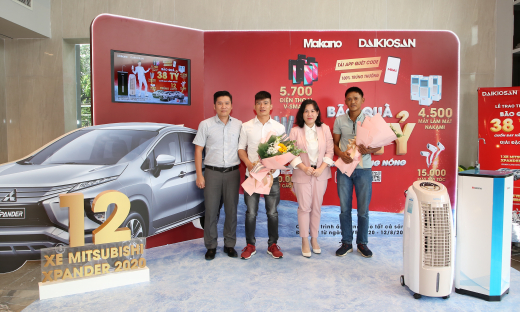 Thêm 2 khách hàng  trúng xe Mitsubishi Xpander trị giá 550 triệu đồng.