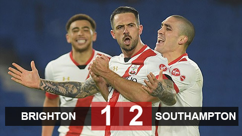 Brighton 1-2 Southampton: Southampton chen chân vào top 5 BXH Ngoại hạng Anh