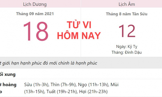 Tử vi hôm nay 18/9, xem con số may mắn thứ bảy 12/8 âm lịch