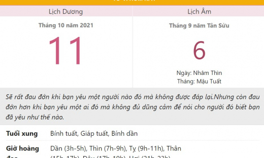 Tử vi hôm nay 11/10, xem con số may mắn thứ hai 6/9 âm lịch