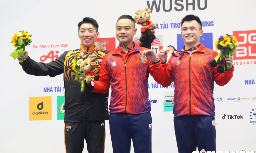 Quốc Khánh, Thúy Vi chia sẻ gì sau khi giành HCV Wushu tại SEA Games 31?