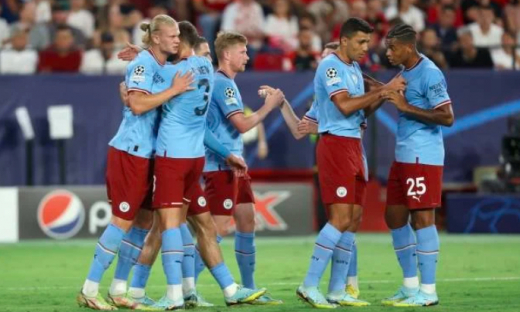 Erling Haaland tỏa sáng, Man City thắng vùi dập Sevilla ở Champions League