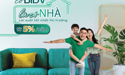 Vay mua nhà lãi suất từ 5%/năm tại BIDV