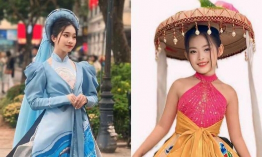 Nguyễn Trần Bảo Linh và Nguyễn Phương Thảo diện quốc phục “Họa Sắc” đi thi quốc tế