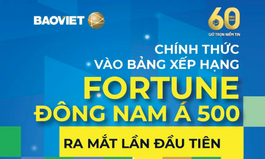 Bảo Việt vươn tầm khu vực, lần đầu tiên được xếp hạng trong Fortune Đông Nam Á 500 (Tạp chí Fortune, Hoa Kỳ)