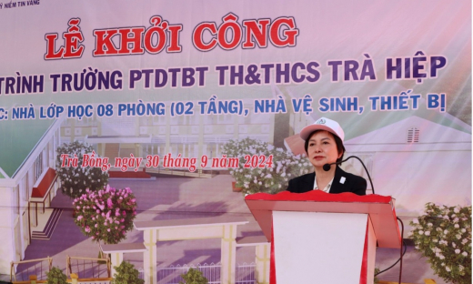 Khởi công xây dựng dự án Trường Phổ thông Dân tộc Bán trú Tiểu học & Trung học cơ sở Trà Hiệp