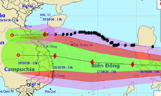 Bão số 9 sẽ đổ bộ vào đất liền vào sáng mai