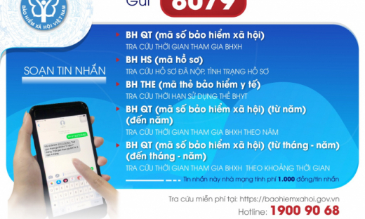 Từ ngày 1/8, chỉ sử dụng đầu số 8079 trong tra cứu Bảo hiểm xã hội, Bảo hiểm y tế