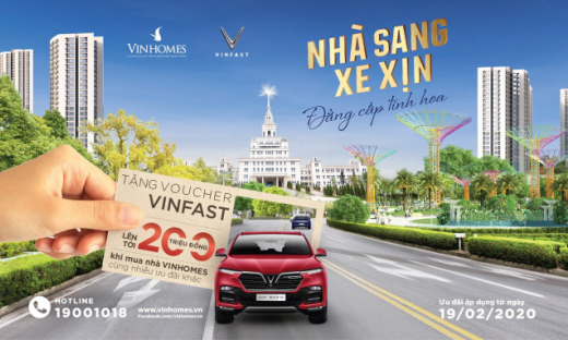 Mua nhà Vinhomes, tặng voucher mua xe VinFast