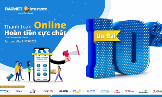  “Thanh toán online, hoàn tiền cực chất” bảo hiểm Bảo Việt triển khai quyền lợi ưu đãi dành riêng cho chủ thẻ ngân hàng