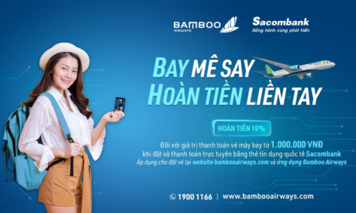 Bamboo Airways và Sacombank hoàn tiền cho khách mua vé máy bay